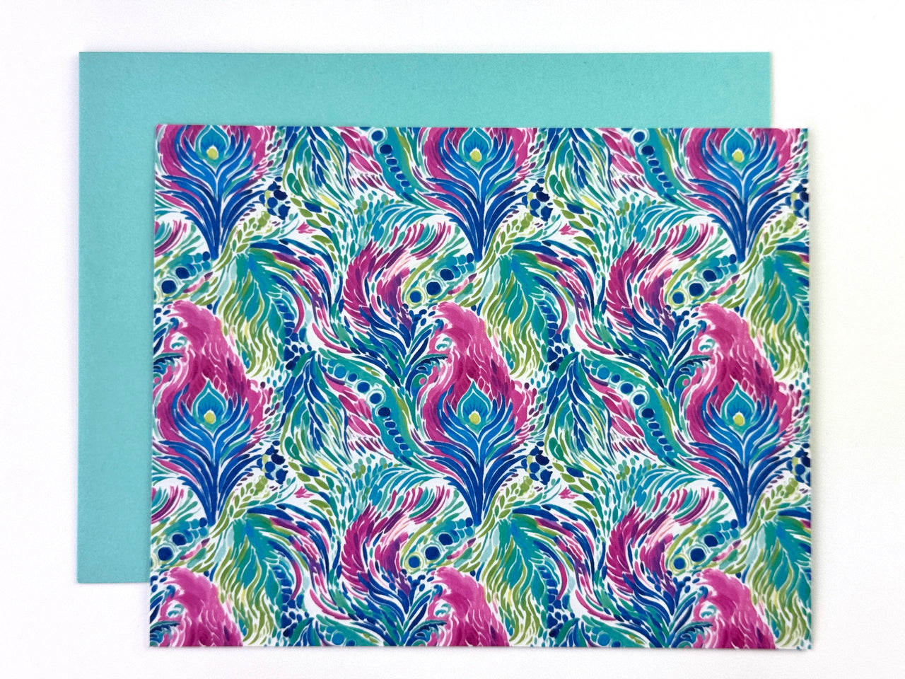 Peacock Feathers Greeting Card Set