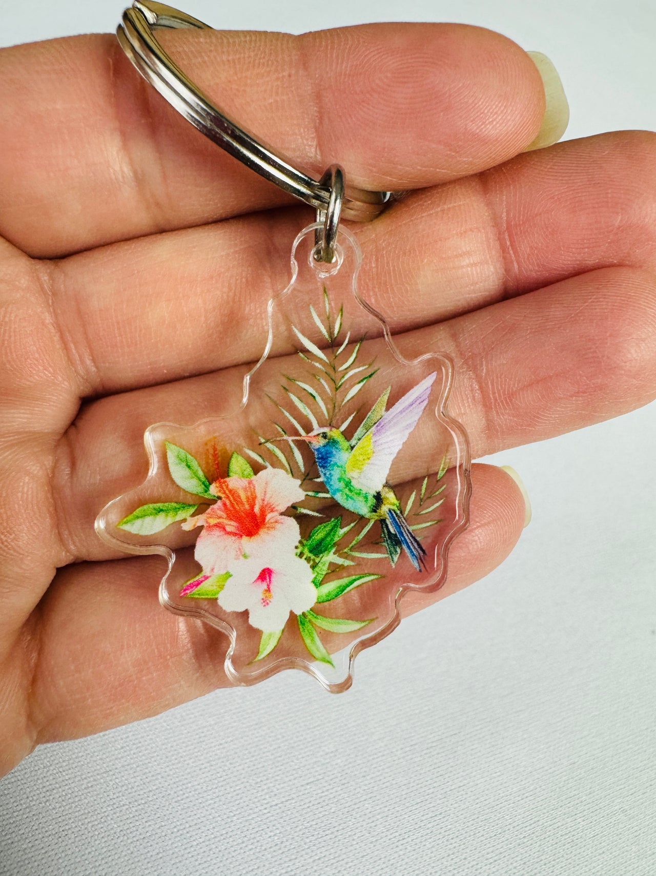 Tropical Bird Acrylic Keychain